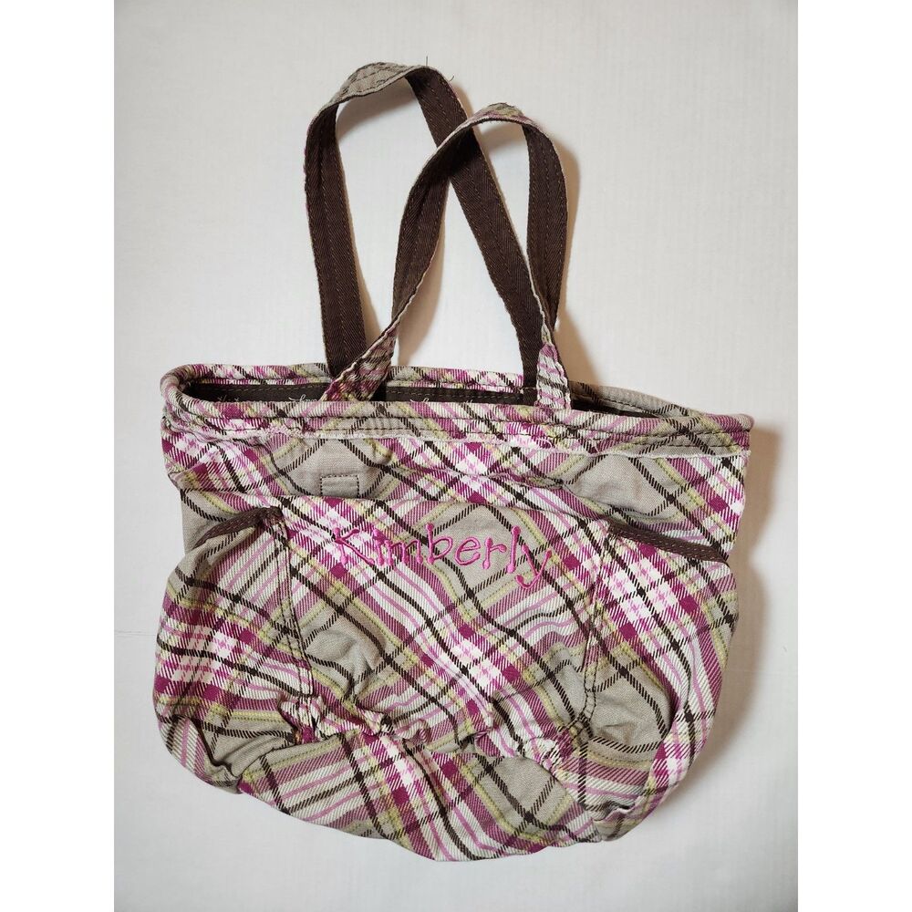 Thirty-One Plaid Tote Bag Personalized “Kimberly”